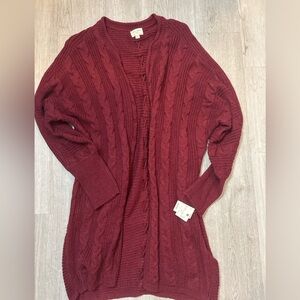 Ultra Flirt Plus Open Front Cable Knit Cardigan – Size 1X (NWT) BIN 1003